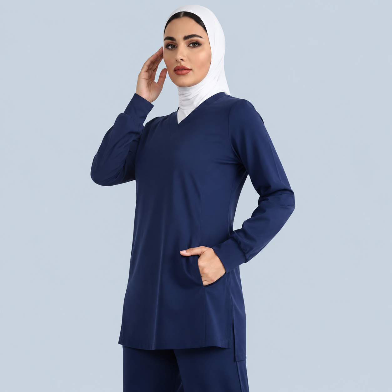 Women’s Scrub Set – Long Sleeve Top and Drawstring Pants